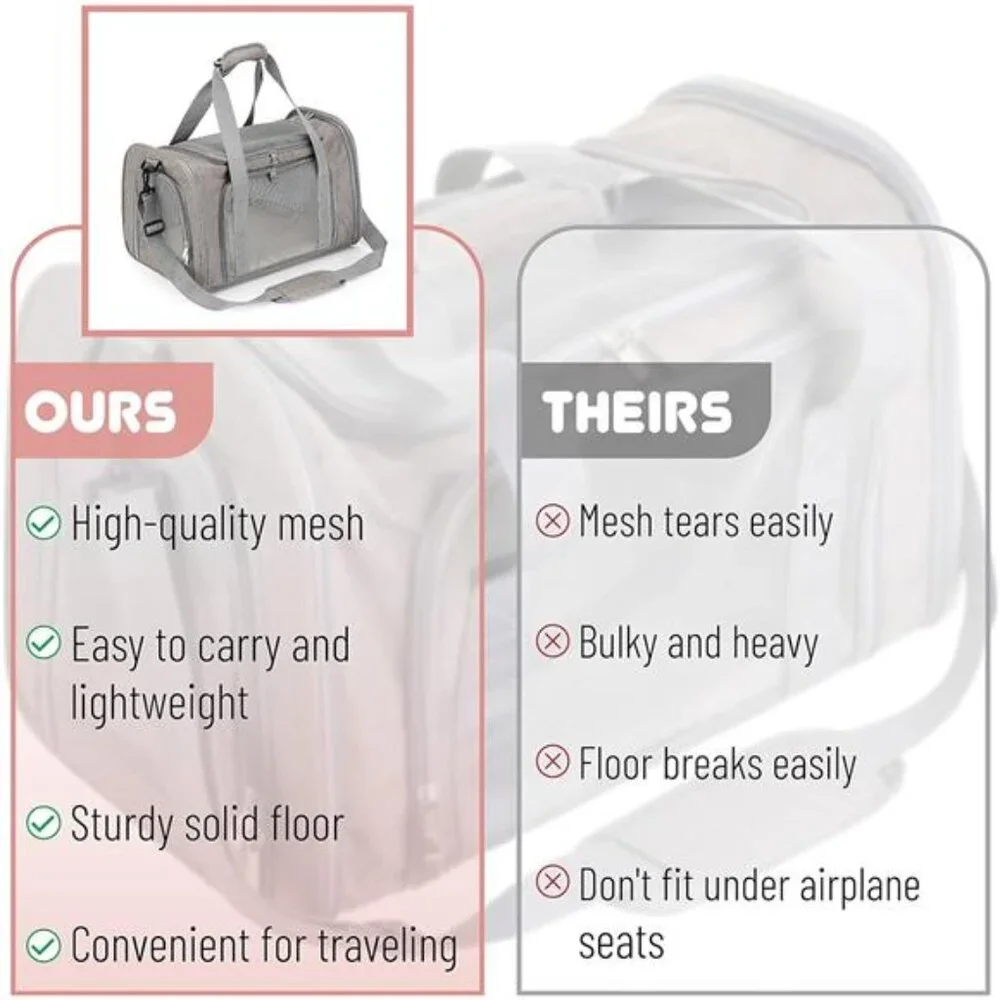 Pet Carrier, Cat Carrier, Dog Carrier, Cat Bag Carrier, Cat Travel Carrier, Gray